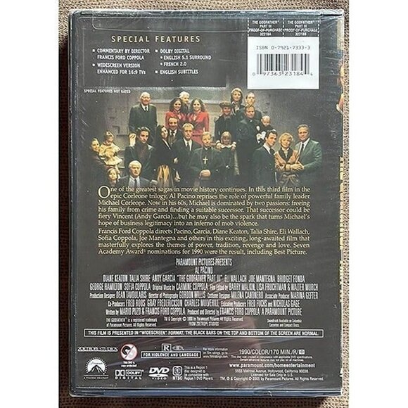 The Godfather Part III - DVD - NEW - Widescreen - Al Pacino, Andy Garcia - Picture 2 of 3